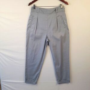 Anthropologie Ett twa Nias Trousers Linen Blend Tapered Blue Pants Sz 6